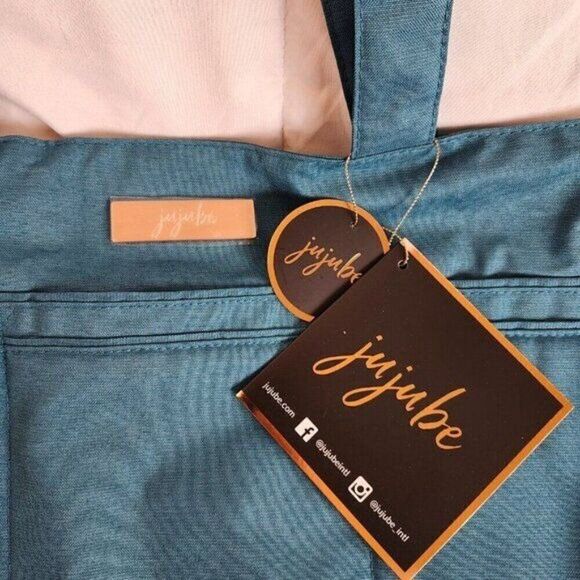 New WITH DEFECTS JuJuBe Super Be Teal Lagoon Chromatics Large Tote Bag Travel - Picture 3 of 12